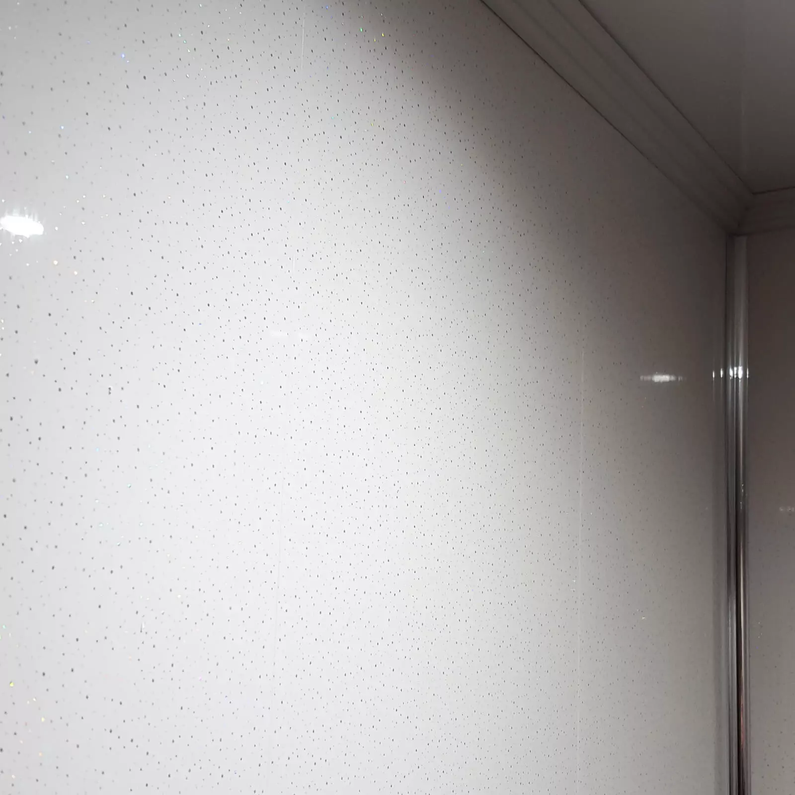 250mm White Rainbow Sparkle Cladding Panels -Real-Top