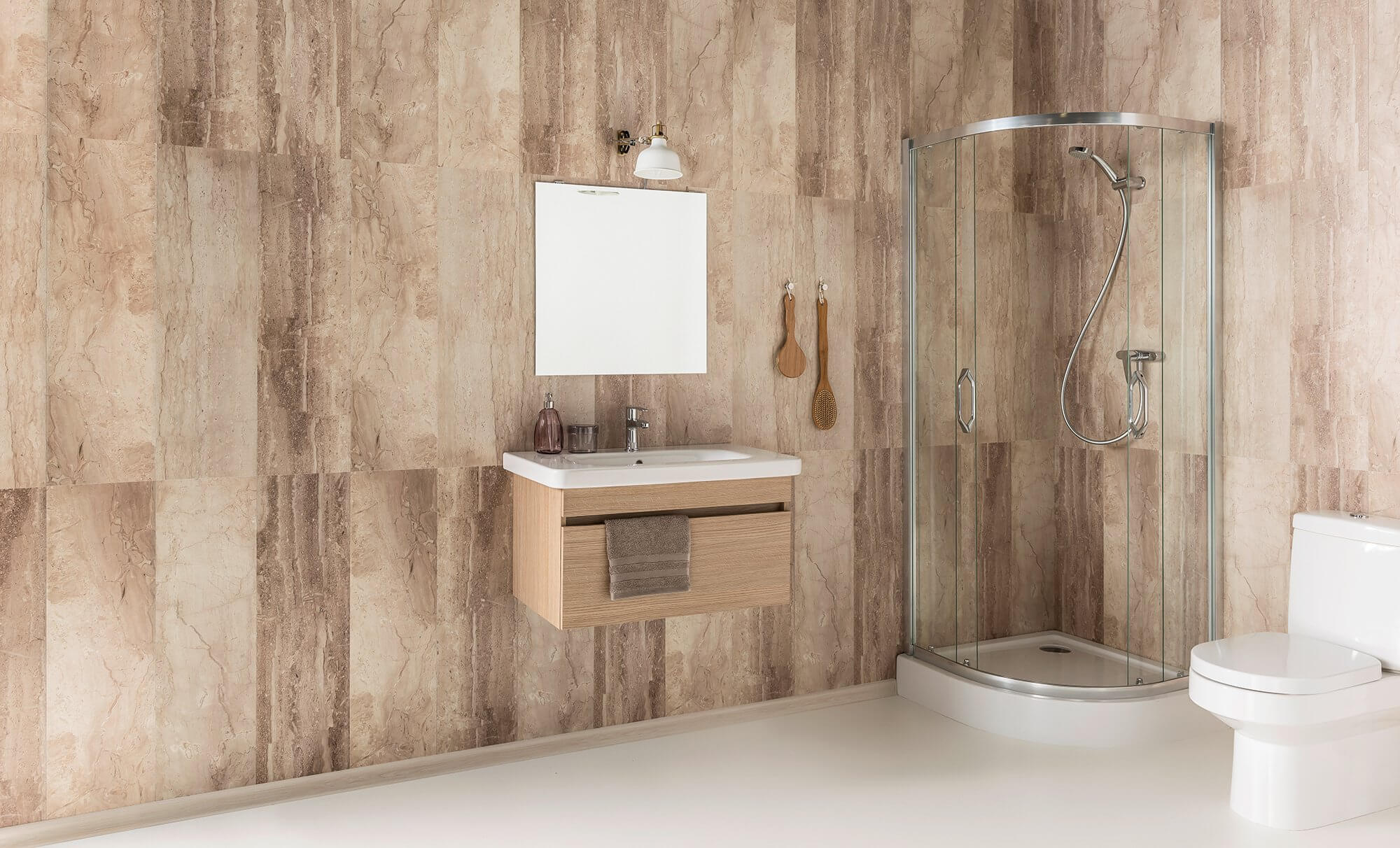 Brown Marble effect tiles wall cladding panels