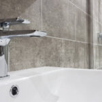 Flagstone Graphite Tile Cladding Panels For bathroom and shower - sink view 2