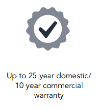 Up to 25 year / 10 year commercial warranty